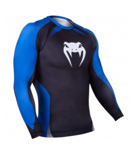 Venum No Gi Rash Guard IBJJF Approved - Long Sleeves - Black/Blue Size M